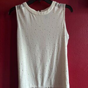 Off White Ivory Worthington Top size small Jeweled